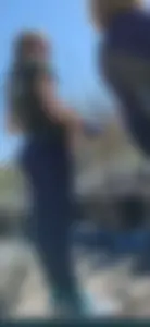 Beautiful Tight Bubble Ass in Blue Lulu Leggings
