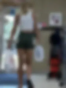Brunette College Babe Tight Booty Sweatshorts VPL