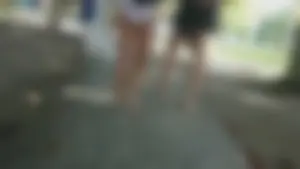 Girl with a nice ass in wet white bikini bottom