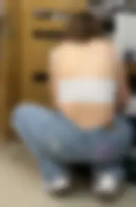 Redhead squatting and working part 5 (oc)