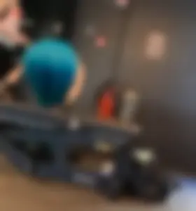 Gym Girl Bending Over in Blue Leggings (OC and GIFS)