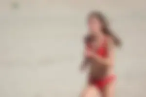 Lifeguard tournament girls on the beach