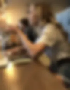 Sexy cowgirls in jean shorts sharing a meal (bonus waitress)