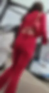 Hot minx in a slutty red outfit