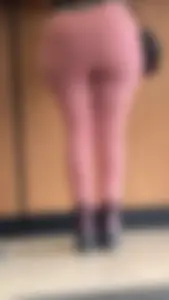 Huge ass in tight pink jeans