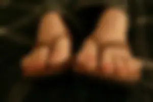 Home candid closeups of girl's feet