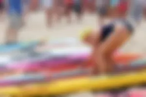 Lifeguard tournament girls on the beach