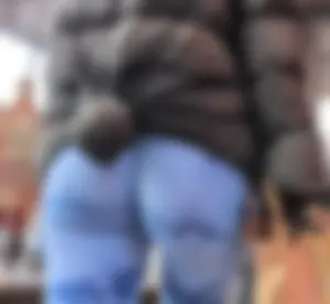 Two in one blue scrunched leggings ass caught second time OC