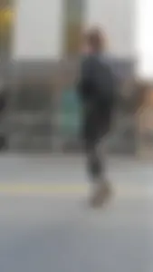 Black spandex and little grey boots crossing the street - such a cutie