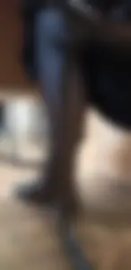College Girl’s Crossed Legs in Black Pantyhose Under Desk Creepshot