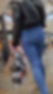 Hot ass teen blonde in tight jeans