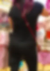 Mature sexy lady in Pink leggings shopping at Pink
