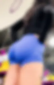 Latina Superhero with perfect Body in blue spandex shorts (OC!)
