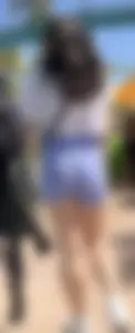 Cute little bubble butt in purple shorts