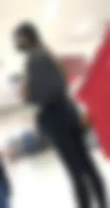 Skinny nerdy Asian milf in yoga pants