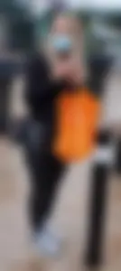 Blonde teen’s juicy booty in wet look leggings!