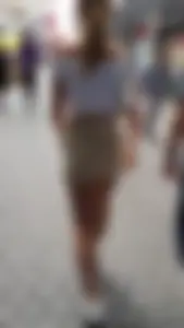 Candid Girl in a Top, Shorts And Sneakers on the Street Creepshots Gallery