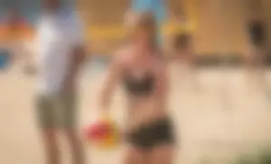 Beach volleyball babes in bikinis