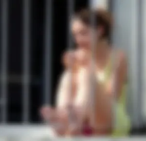 Neighbor student upskirted showing her panties and in bikinis