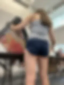 College girl’s shorts are way too tight