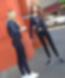 Two hot girls in tights street creepshots