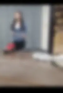 Cute student in leggings