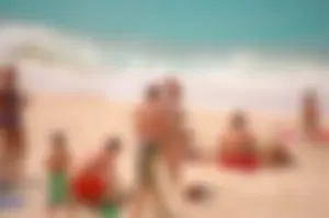 Assortment of sexy babes at the beach in bikinis