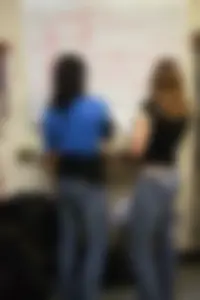 College candid teens in class wearing tight clothes