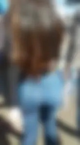 Perfect Hot Booty in Tight Jeans Street Creepshot - Girl With Long Hair
