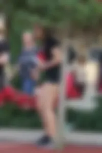 Sexy girl in tight Nike spandex with vpl