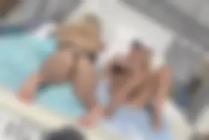 Two Blonde Milfs in Swimsuit Chilling on Sunbed Creepshots Gallery