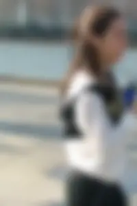 Girl with a nice booty out for a walk in tight Adidas leggings