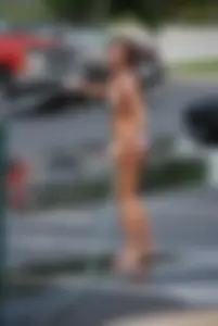 Various sexy girls at car washes in bikinis