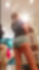 Tall And Skinny Teen in Jean Shorts Creepshots at the Store