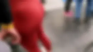 NOT OC - Polish blonde in tight red TEVEO leggings (face shots)