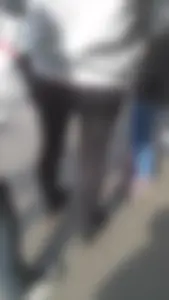 Girl wearing a black skirt over her leggings