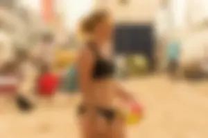 Beach volleyball babes in bikinis