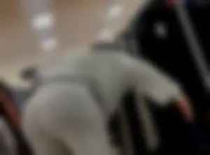Perfect juicy jiggly fat ass in grey pants