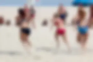 Lifeguard tournament girls on the beach