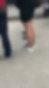 Girl in Pantyhose and a Skirt Street Candid Closeup
