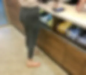 Tight teen in grey leggings