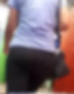 Milf's Booty in Black Tight Jeans Street Creepshot