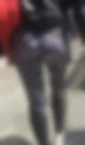 Hottie with a nice ass walking in patterned leggings