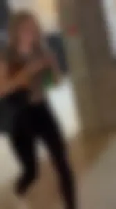 Blonde College Girl In Leggings Girl Keeps Touching Her Booty