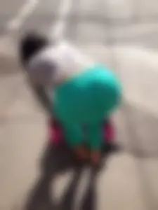 Girl in Tights Bending Over on the Street Ass Closeup Creepshot
