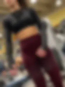 Sexy Fawn in Red Leggings — Amazing Petite Ass