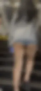 OC Asian Coed Short Shorts Butt Out