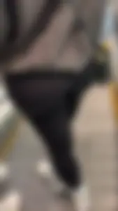Perfect round ass showing off her long socks and black leggings