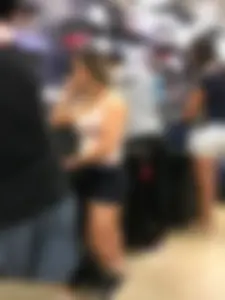 Hot candid butts in spandex mini shorts, creepshots gallery in a store