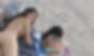 Couple of young and skinny candid girls at the beach creepshots, they noticed the photographer